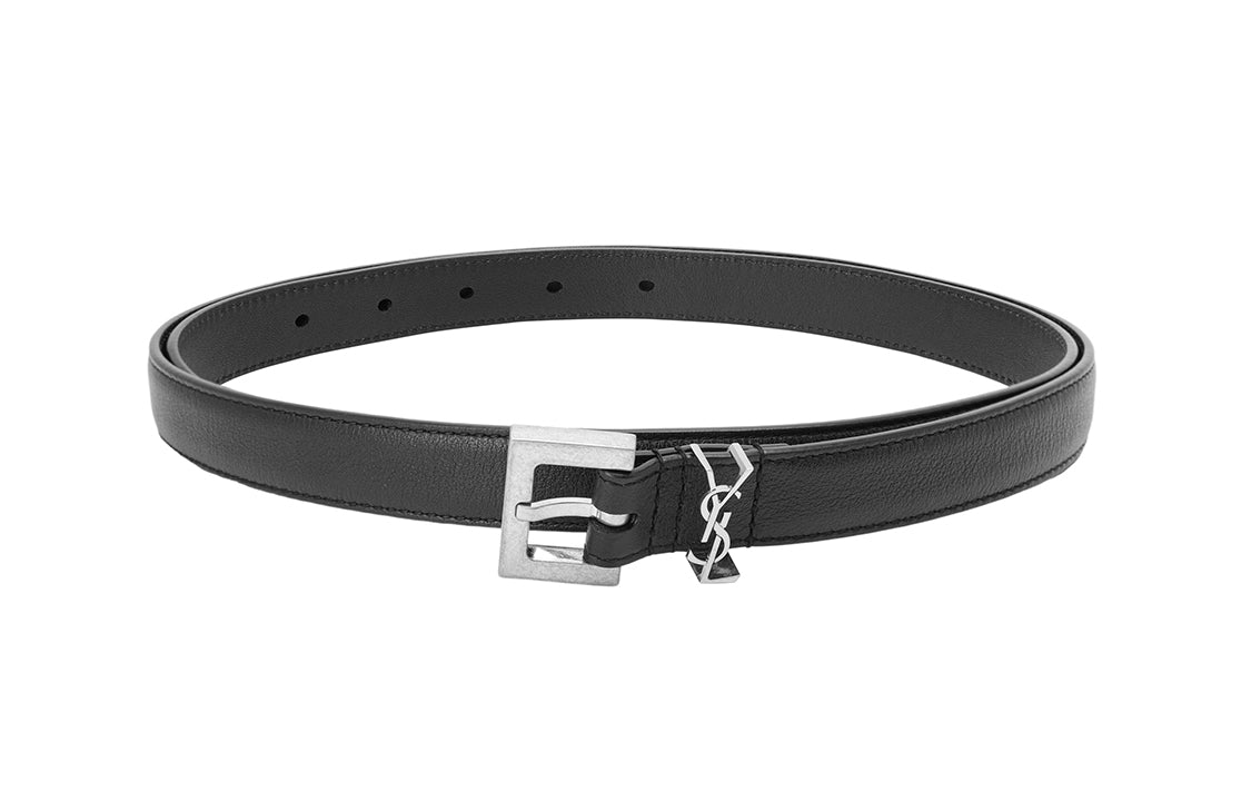 SAINT LAURENT Cassandre Thin Square Buckled Belt