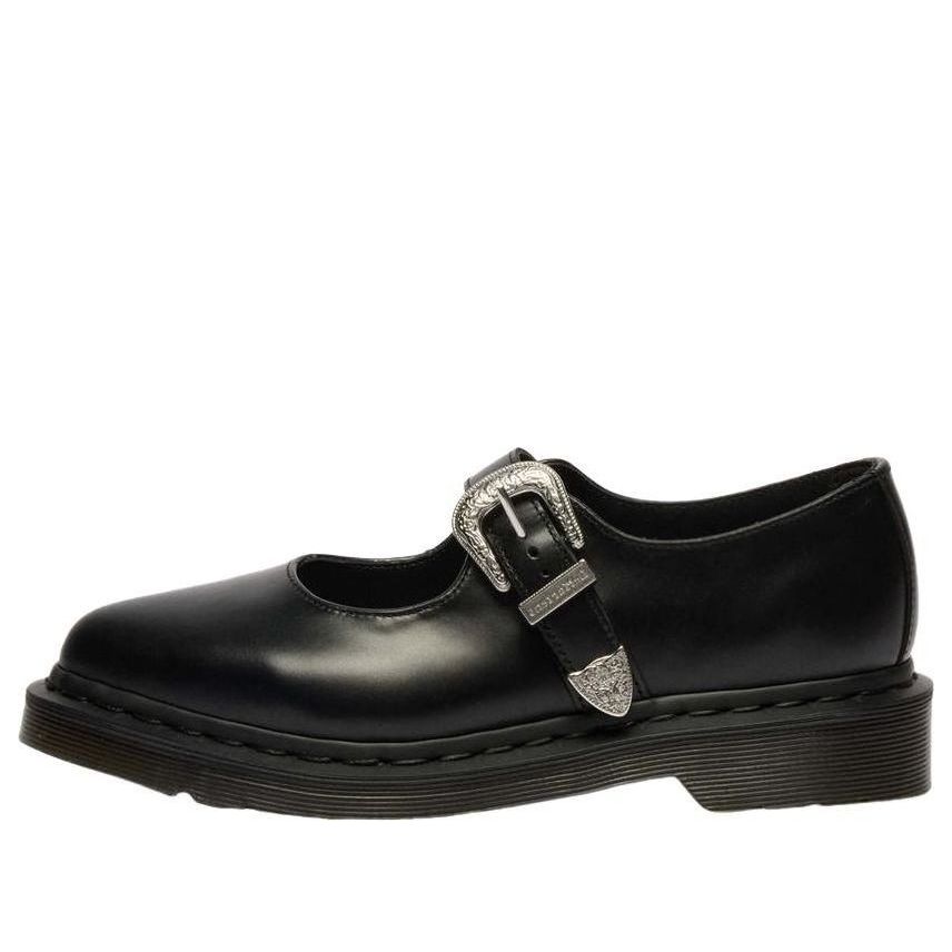 (WMNS) Dr. Martens Elphie Buckle Atlas Mary Jane Leather Shoes 'Black Atlas' 43102001