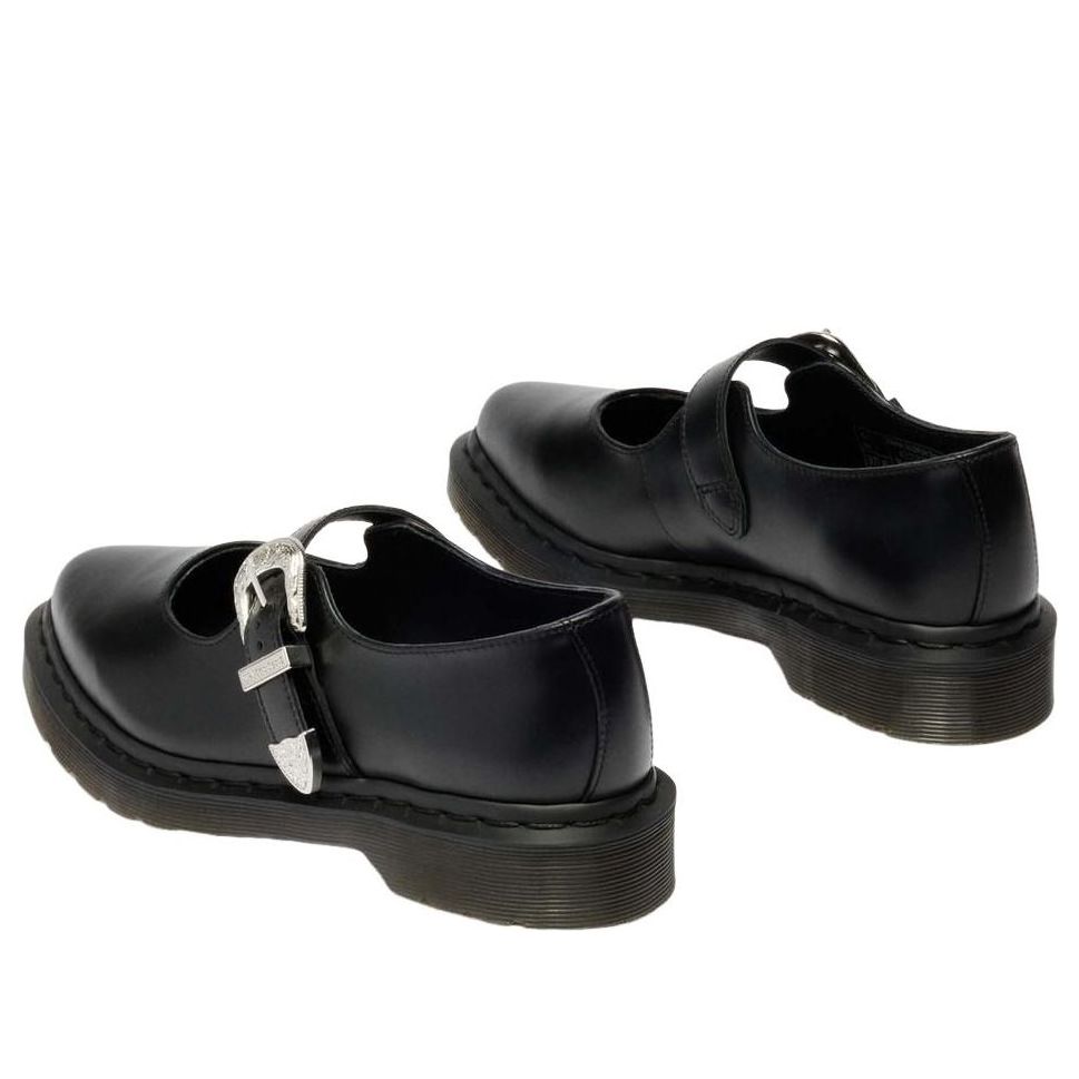 (WMNS) Dr. Martens Elphie Buckle Atlas Mary Jane Leather Shoes 'Black Atlas' 43102001