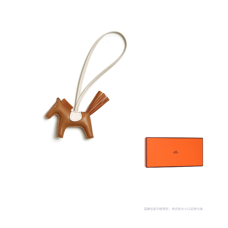 HERMES Lambskin Ornament Unisex Brown