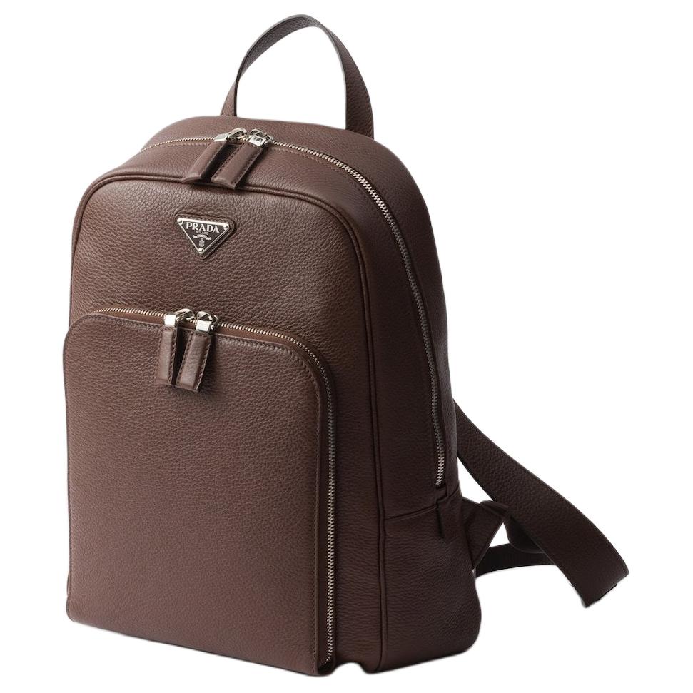 PRADA Calfskin Backpack Men's Umber