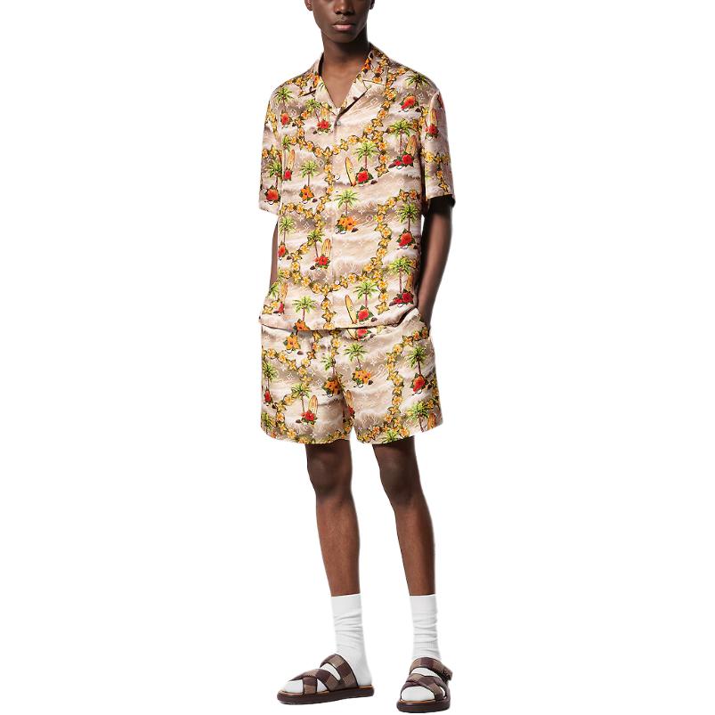 LOUIS VUITTON Monogram Silk Drawstring Shorts
