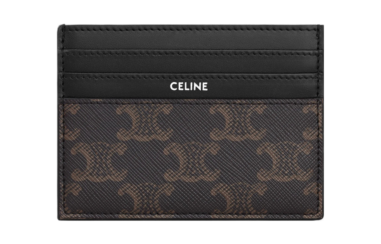 CELINE Cow Leather Card Holder Men's Black