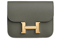 HERMES Constance Slim Epsom Calfskin Wallet, Card Holder, Fanny Pack Women's 0L Grismeyer Rain Cloud Gray