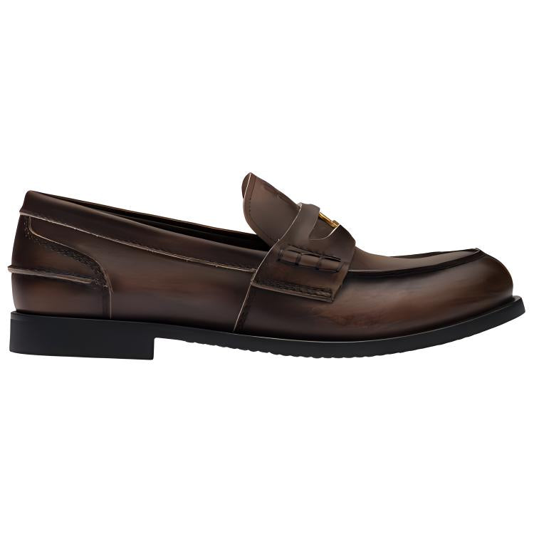 MIU MIU Logo-embossed Leather Penny Loafers