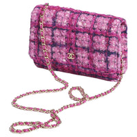 CHANEL Mixed Fiber With Cotton And Wool Shoulder Bag, Crossbody Bag Women's Pink & Peach Pink