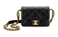 CHANEL Grain Embossed Cow Leather Shoulder Bag, Crossbody Bag Women's Black