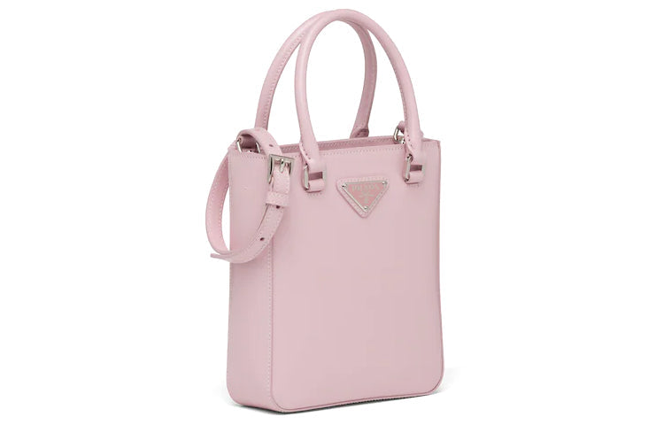 PRADA Leather Tote Bag Shopping Bag Handbag Small Size Women's Pink