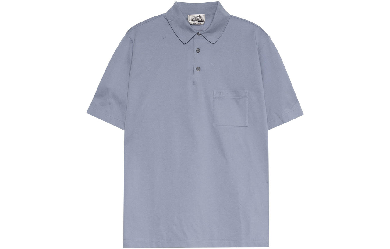 HERMES Polo Shirt Men's Sky Blue