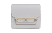 HERMES Cow Leather Pig Nose Coin Purse Card Holder Fanny Pack Mini Women's Pearl Gray