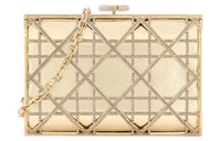 DIOR Metal & White Resin Handbag Shoulder Bag Crossbody Bag Mini Women's Light Gold