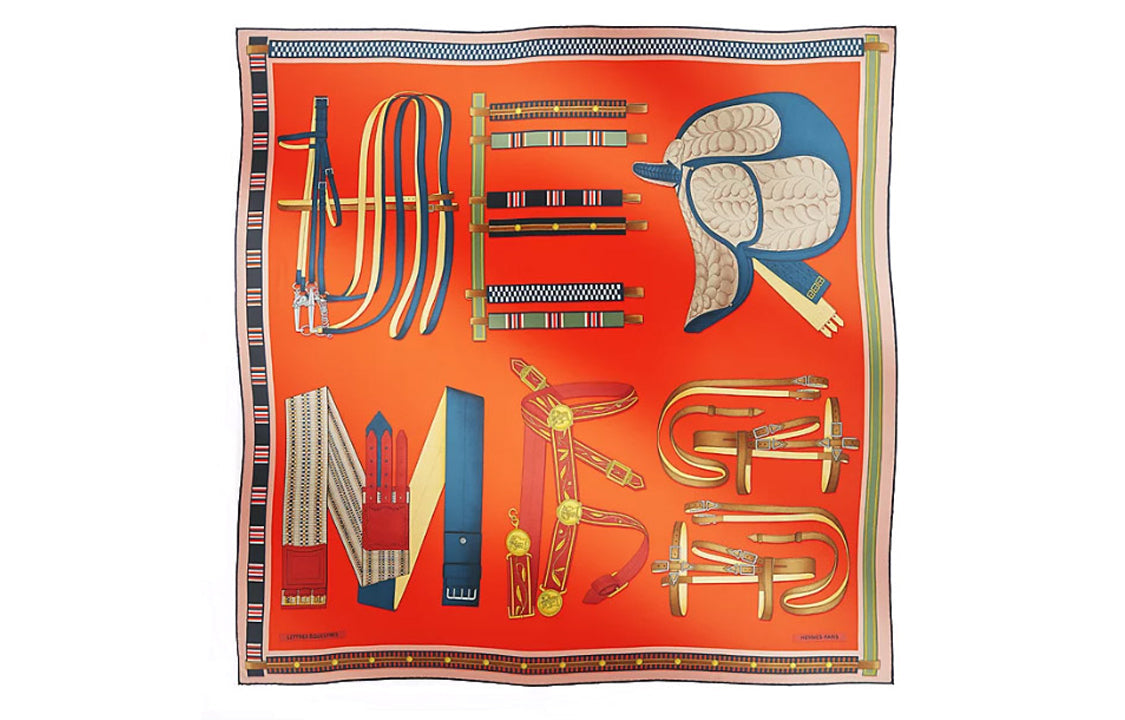 HERMES Silk Scarves Women's Orange