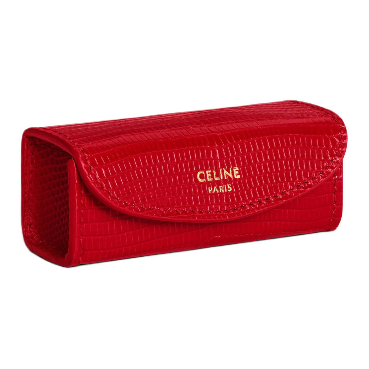 CELINE Lizard Skin Storage Bag Women's Triumph Red