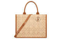 DIOR BookTote Raffia Tote Bag Shopping Bag Shoulder Bag Crossbody Bag Handbag Medium Size Women's Beige
