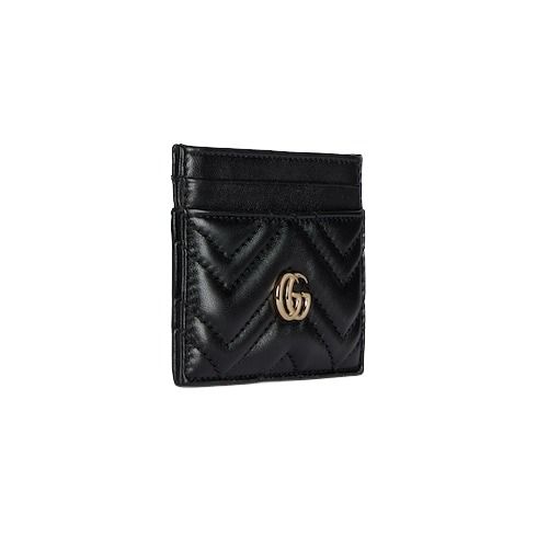 (WMNS) Gucci 26 GG Marmont Card Holder Wallet 'Black' 443127-AAFAX-1000