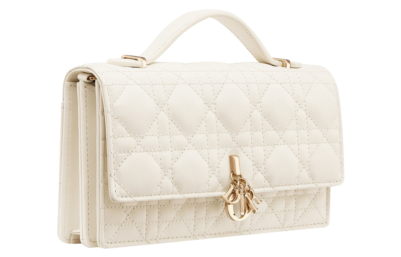 DIOR Lady Dior Sheepskin Shoulder Bag, Crossbody Bag, Handbag Regular Women's White