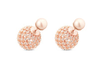 DIOR Faux Crystal, Resin, Metal Hoop Earrings Women's Pink