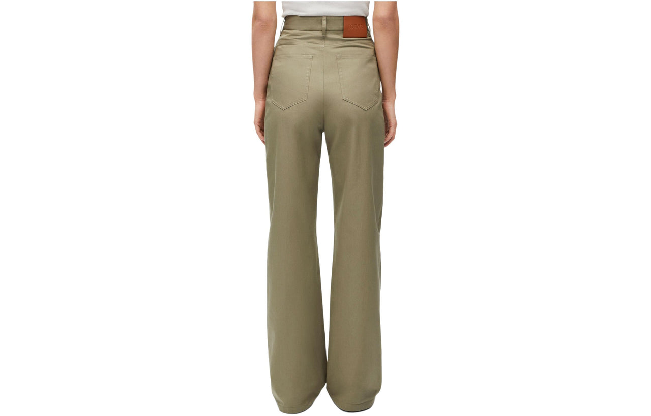 LOEWE High Waisted Trousers 'Military Green'