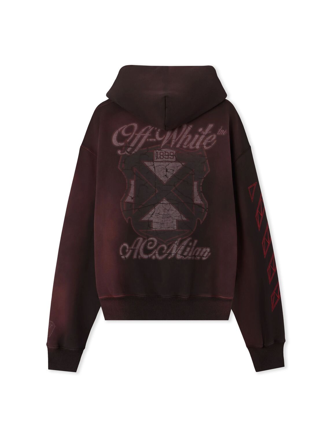 Off-White x c/o AC Milan Hoodie 'Black Red' 44MBB12NG25F002125