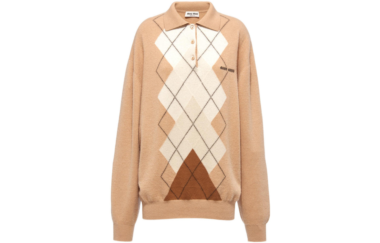 MIU MIU FW22 Cashmere Sweater Women's Tan