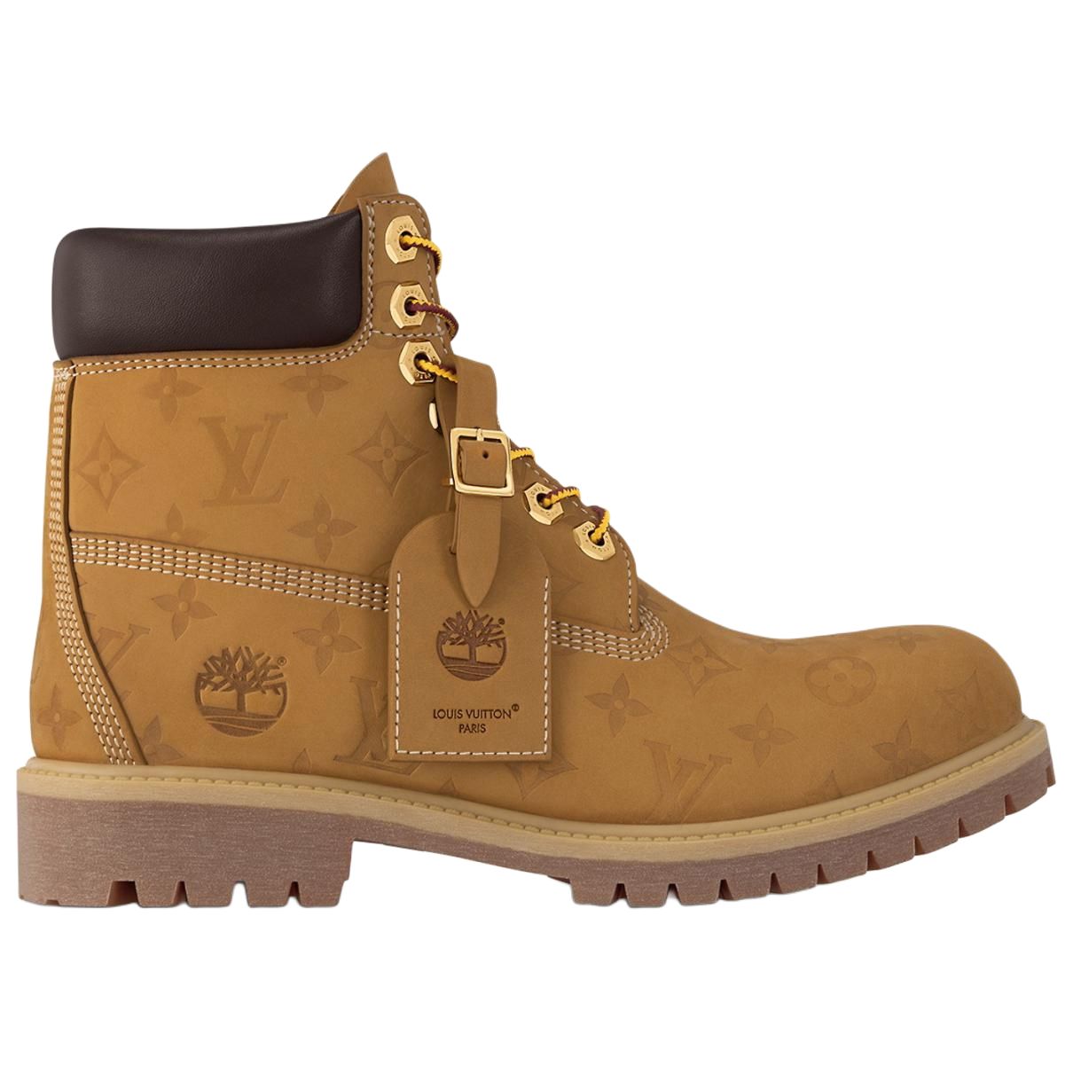 Timberland x LOUIS VUITTON Short Martin Boots Ankle-Length Shoes Unisex Brown