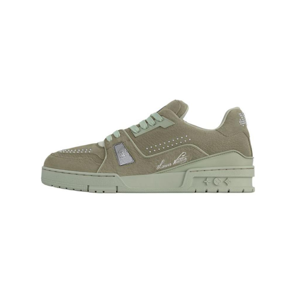 LOUIS VUITTON Trainer Low-Top Skateboard Shoes Men's Green