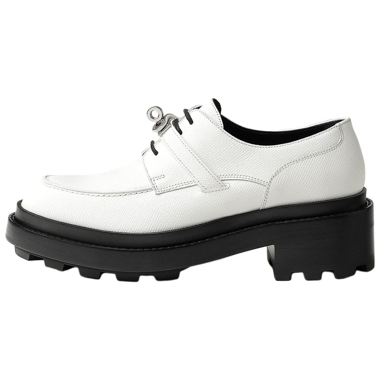 HERMES First Casual Single Shoes 5cm Women's White