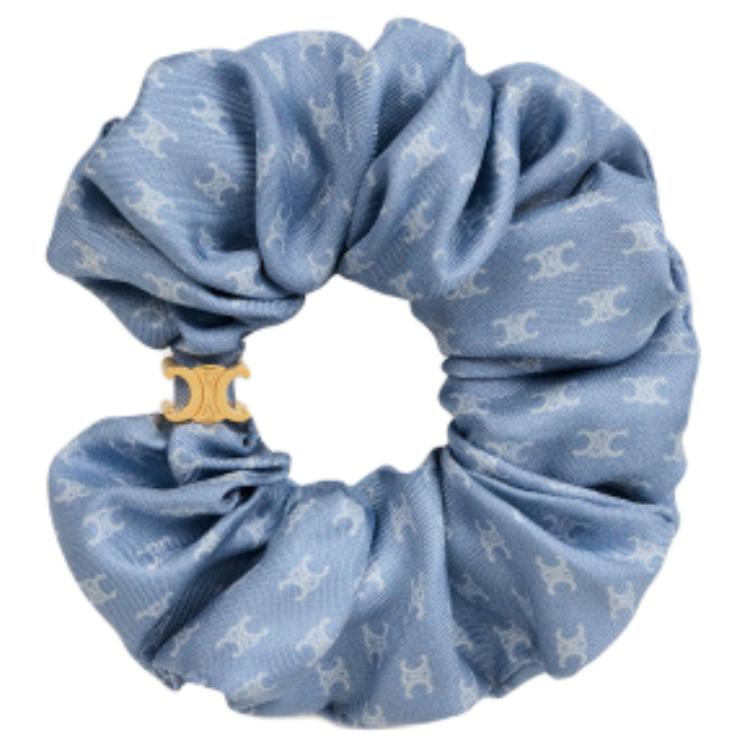 CELINE Scrunchy Mini Triomphe In Silk And Brass With Gold Finish