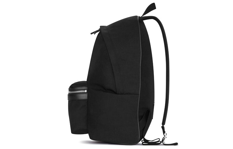 SAINT LAURENT City Nylon Fabric With Cow Leather Patchwork Backpack Men's Black