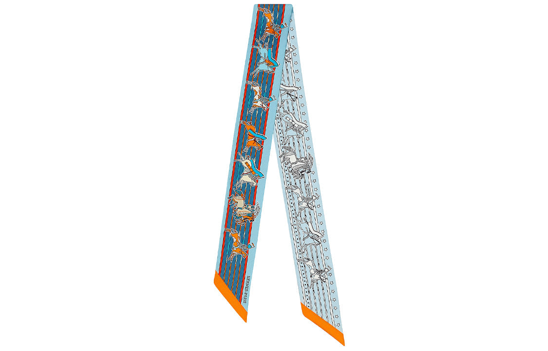 HERMES Silk Scarves Women's Blue