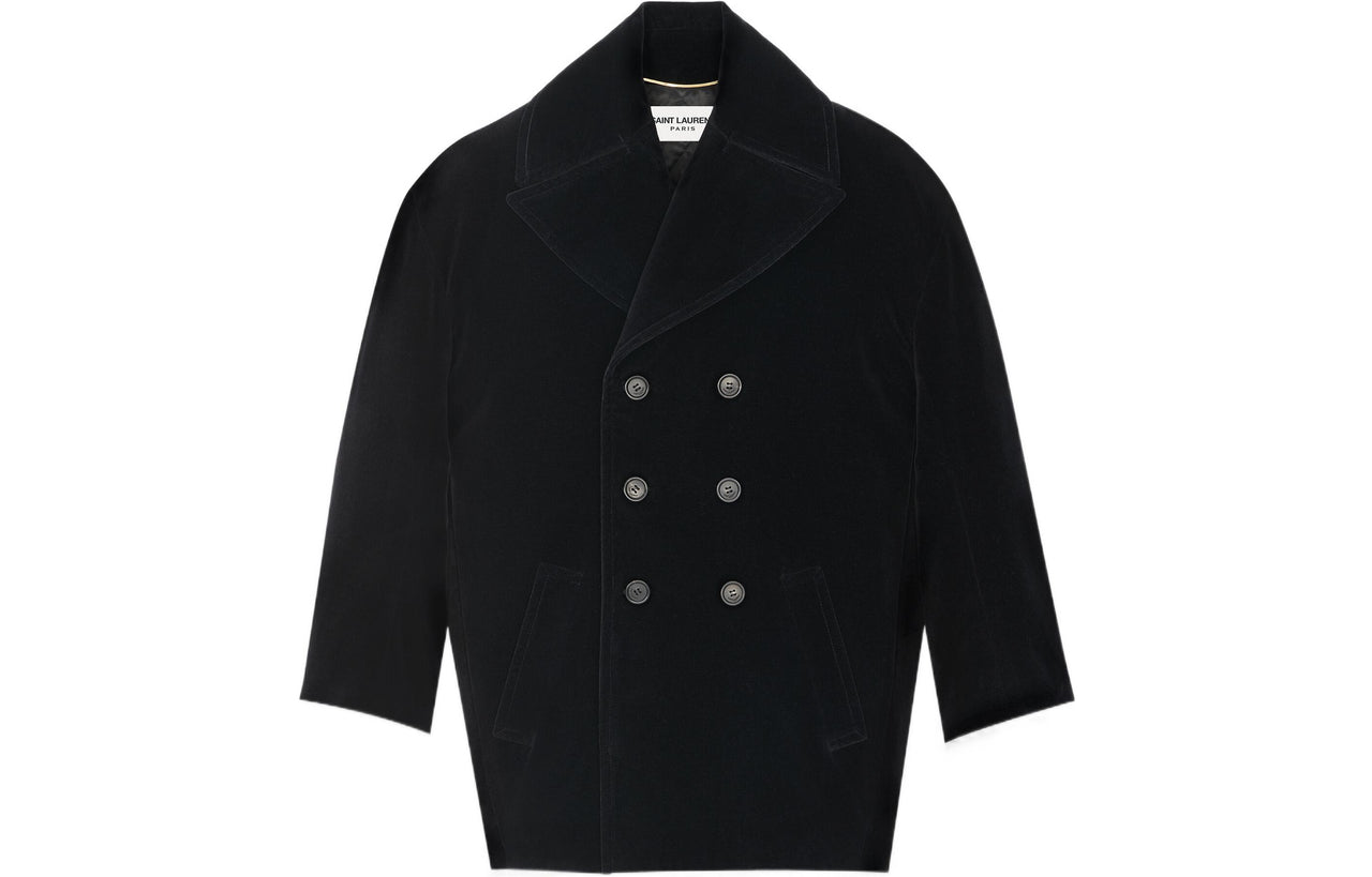 SAINT LAURENT Coats Loose Fit Women's Black