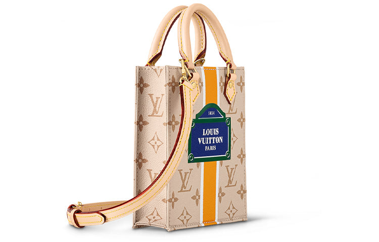 LOUIS VUITTON Petit Sac Plat Beige/Ocher