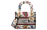 DIOR Lady D-Lite Floral Embroidery Daisie Bag Shoulder Bag Crossbody Bag Handbag Mini Women's White/Multicolor