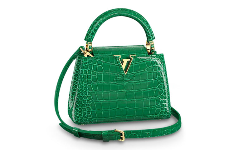 LOUIS VUITTON Capucines Crocodile Leather Capy Sine Handbag Mini Women's Emerald Green