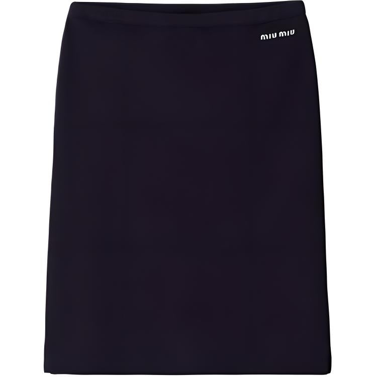 MIU MIU Casual Long Skirt Women's Marine Blue