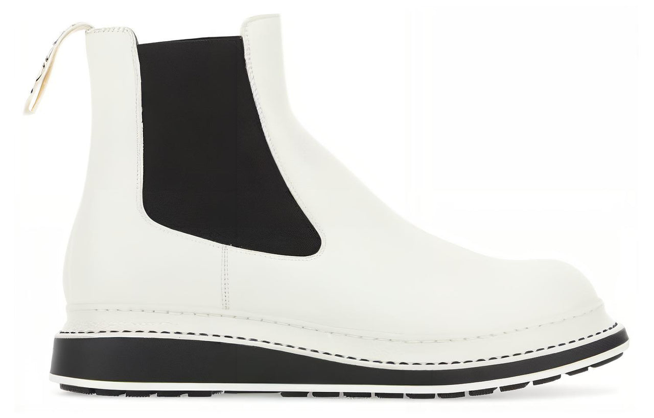 LOEWE Ankle-Length Chelsea Boots Low Heel Men's White