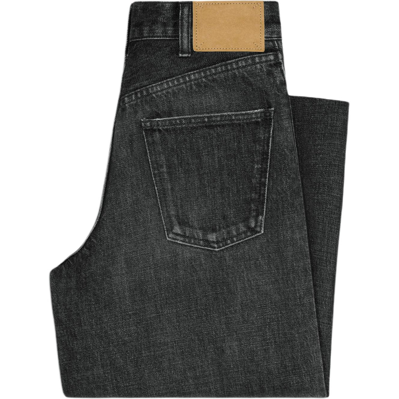 CELINE Flared Surf Jeans In Black Ice Rinse Denim