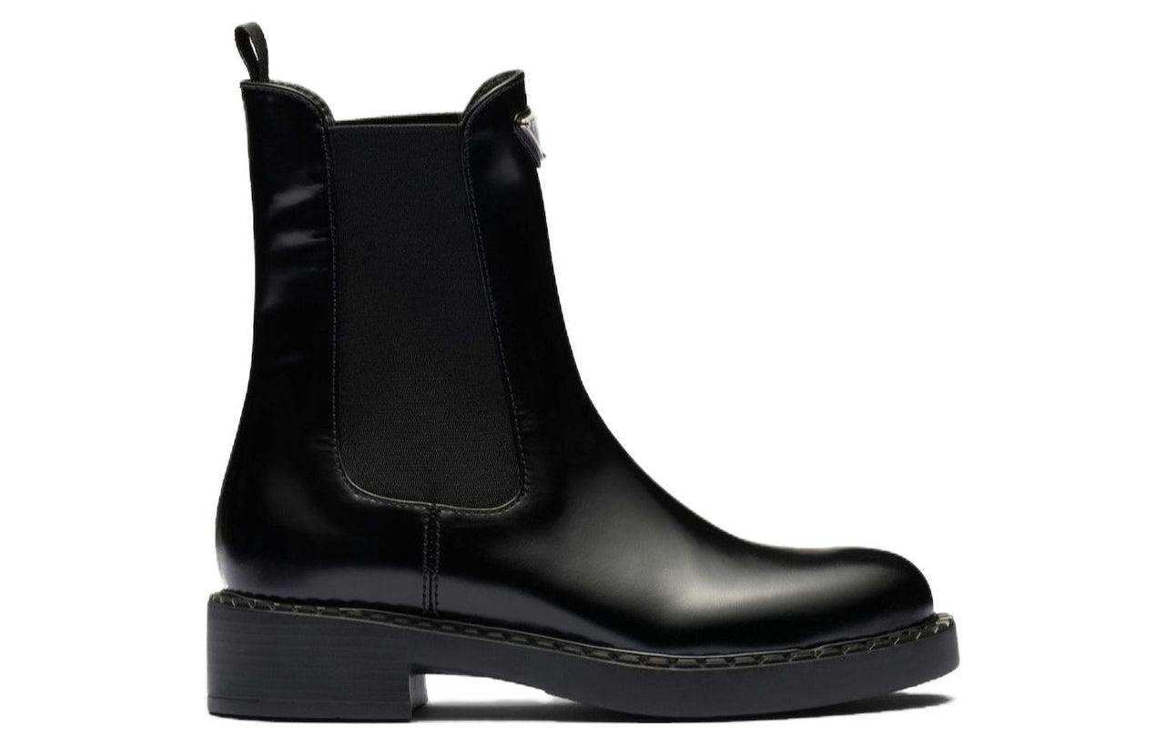 PRADA Brushed Leather Ankle Boots