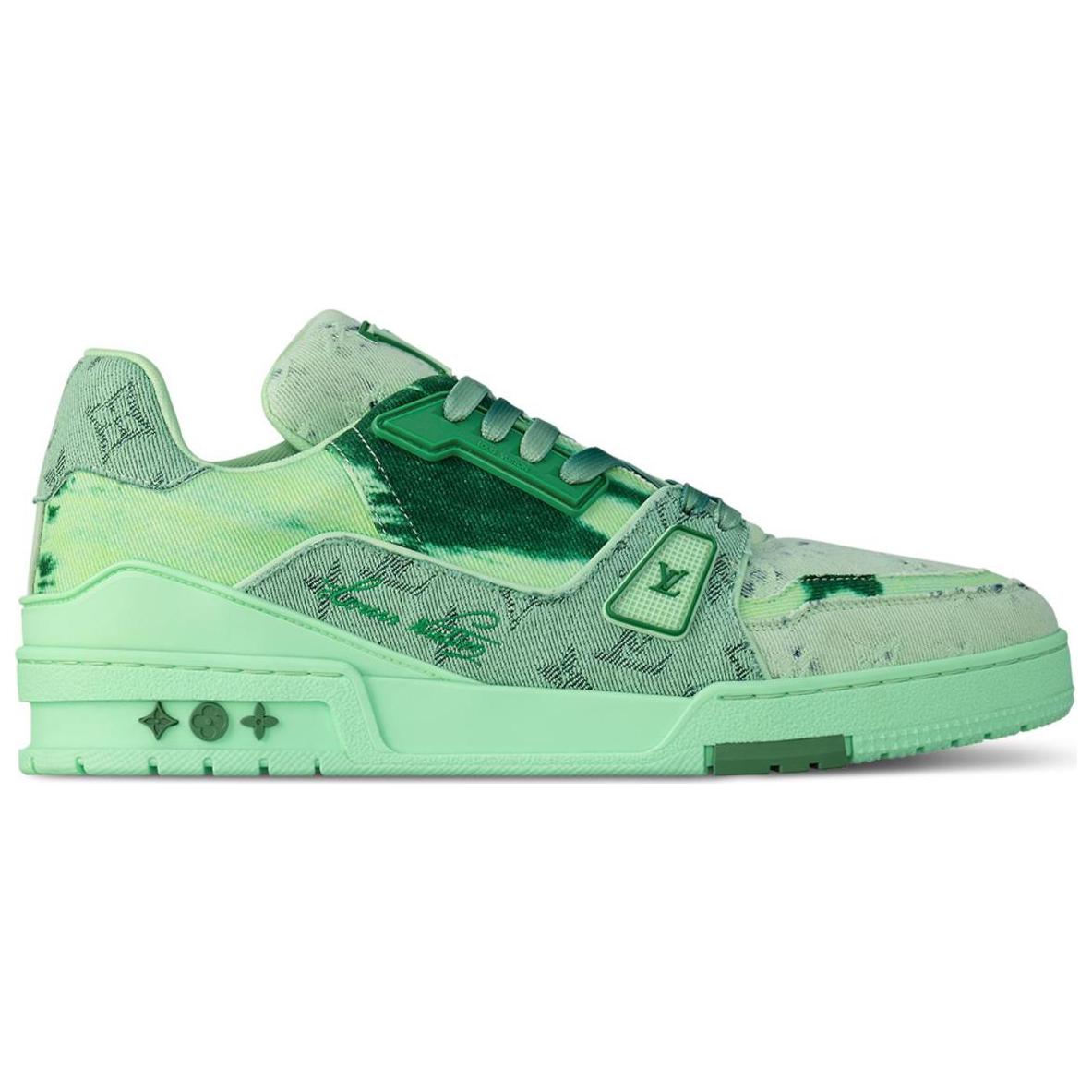 LOUIS VUITTON Trainer Low-Top Skateboard Shoes Unisex Green