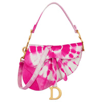 DIOR Miss Dior Cotton Saddle Bag Shoulder Bag Crossbody Bag Handbag Women's Peach Pink