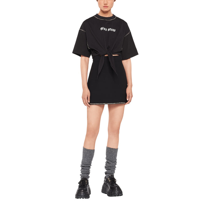 MIU MIU Casual Short Skirts Women's Black