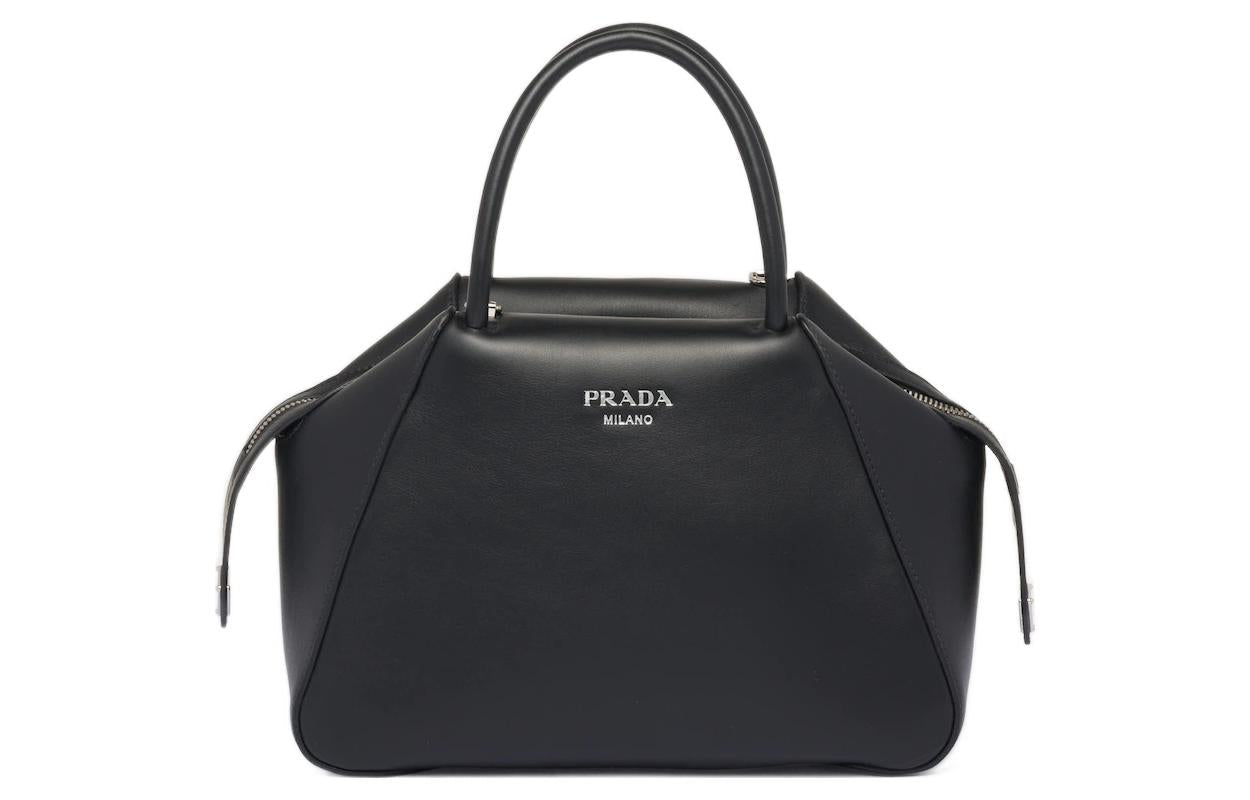 PRADA Leather Shoulder Bag Crossbody Bag Handbag Small Size Women's Black