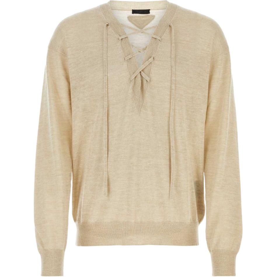 PRADA Criss Cross V Neck Knit Sweatshirt