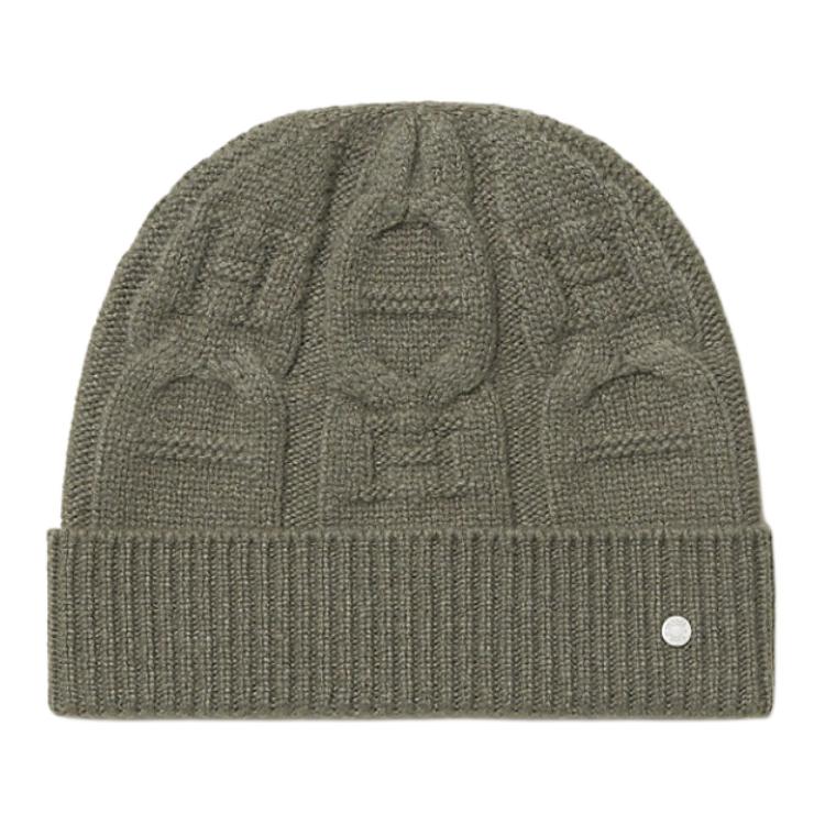 HERMES Cashmere Beanies Men's Umber