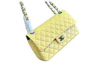 CHANEL Classic Flap CF Calfskin Shoulder Bag Crossbody Bag Women's Yellow