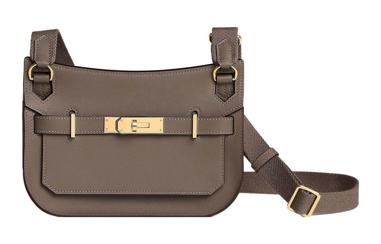 HERMES Jypsiere Swift Calfskin Shoulder Bag Crossbody Bag Mini Women's Elephant Gray
