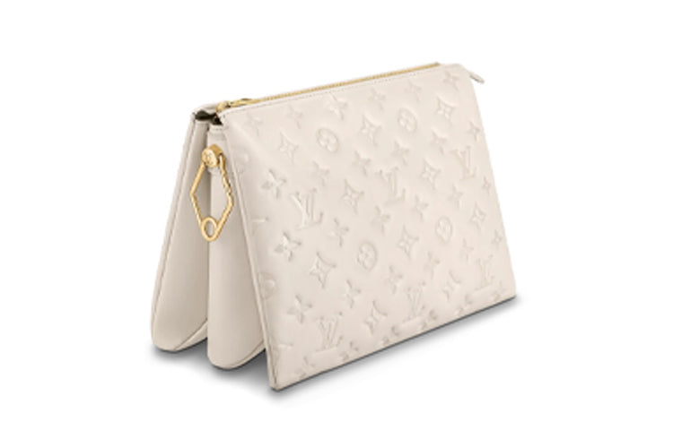 LOUIS VUITTON Coussin Sheepskin And Calfskin Trim Portable Crossbody Bag Shoulder Bag Small Size Women's Milk White
