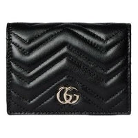 (WMNS) Gucci 26 GG Marmont Short Wallet 'Black' 466492-AAFAX-1000