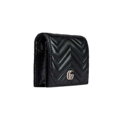 (WMNS) Gucci 26 GG Marmont Short Wallet 'Black' 466492-AAFAX-1000