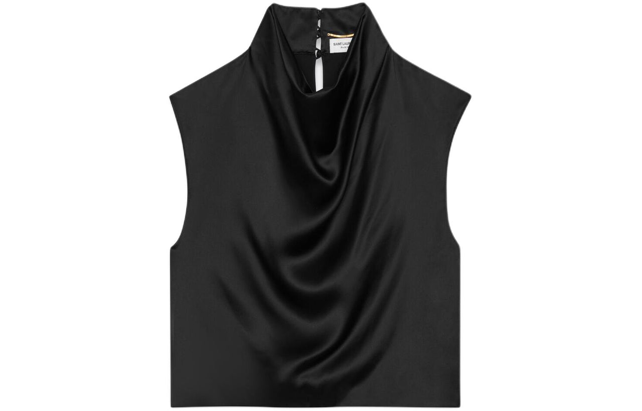 SAINT LAURENT Cowl Back Crop Top